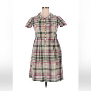 Bucolique plaid button down shirt dress, size 15 or medium